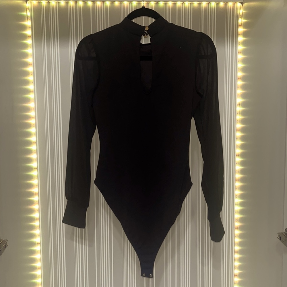 FashionNova black blouse bodysuit. Size small.